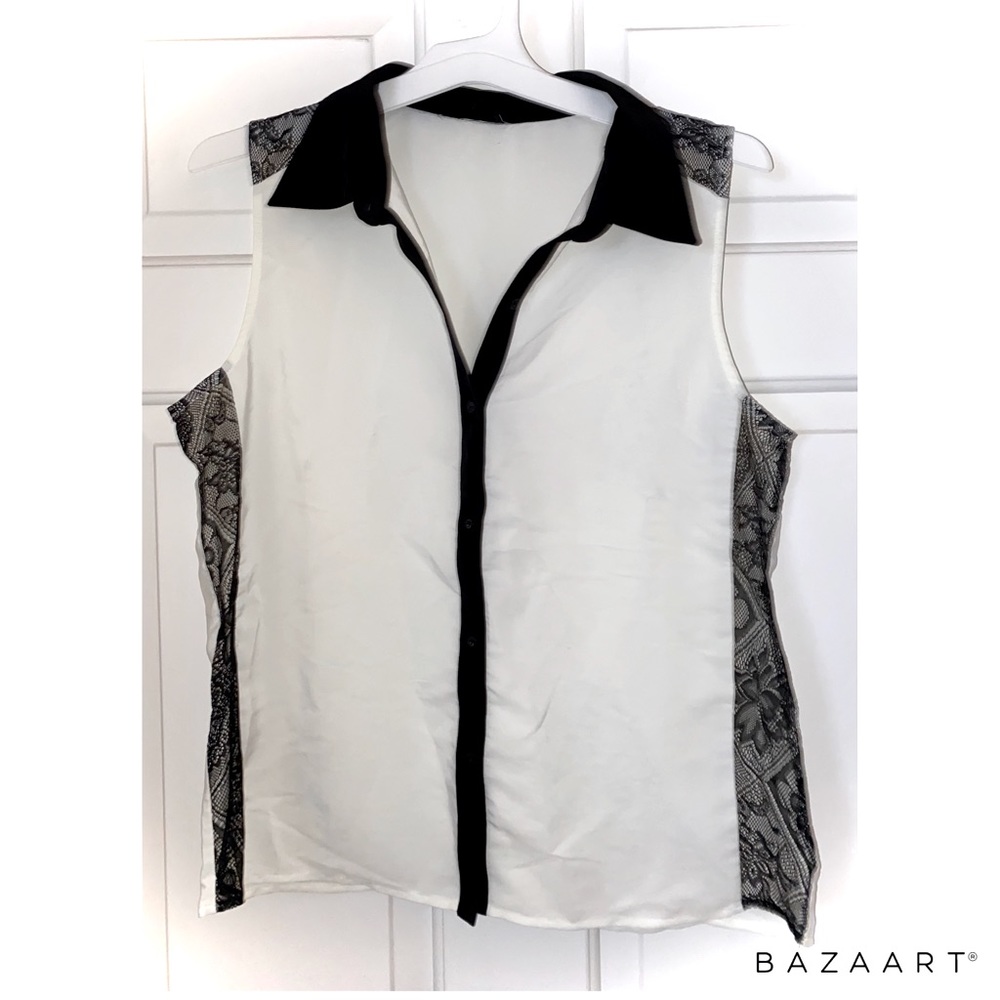 Button up lace summer blouse